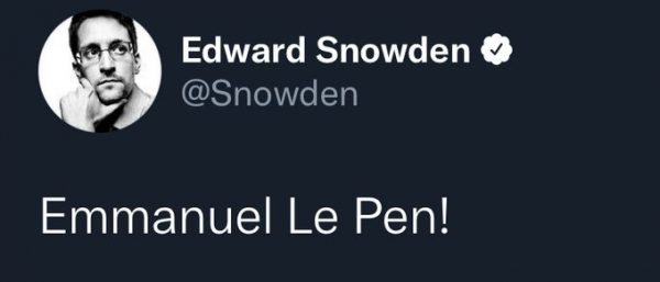 Réaction d'Edward Snowden au discours d'Emmanuel Macron ...